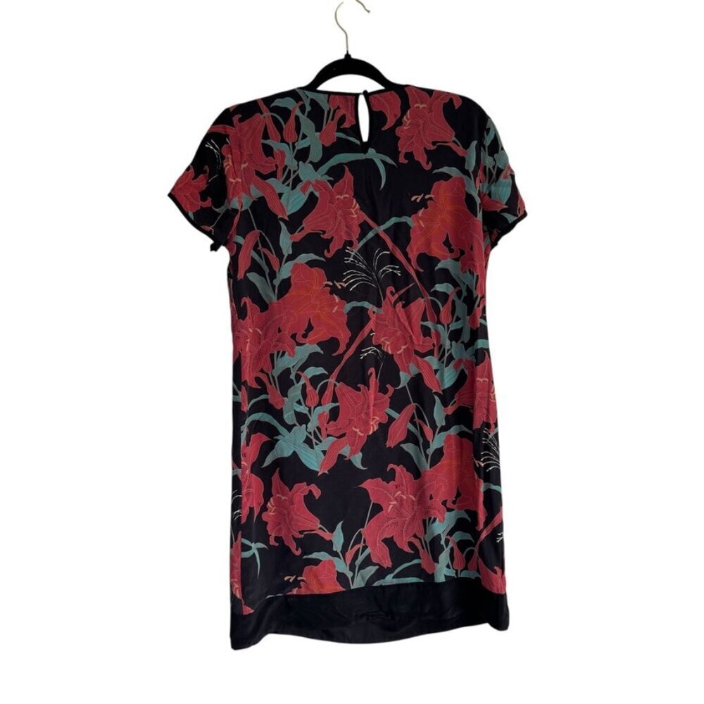 French Connection Dress Women's Size 6 Floral Silk Lined Shift Relaxed Fit